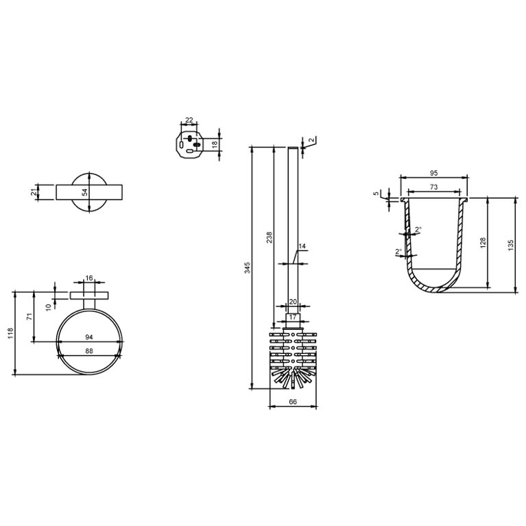 Villeroy & Boch Elements Tender Toilet Brush Set Sanctuary Bathrooms
